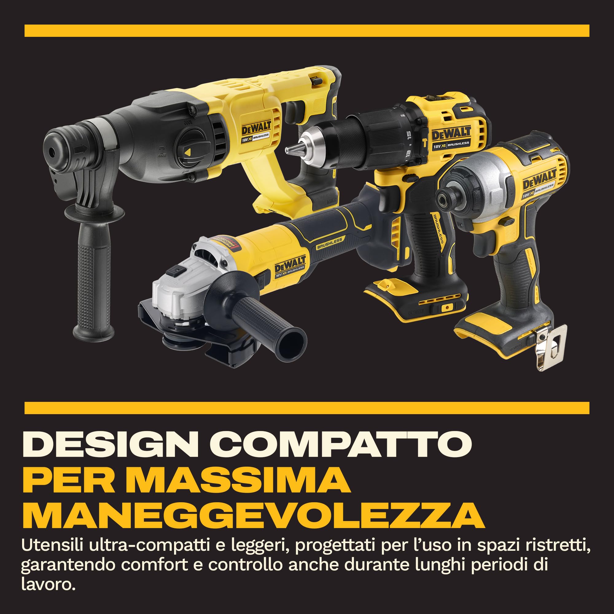 dewalt-dck424m3-qw-kit-combo-18v-4-utensili-brushless-con-3-batterie-4ah-xr image 6