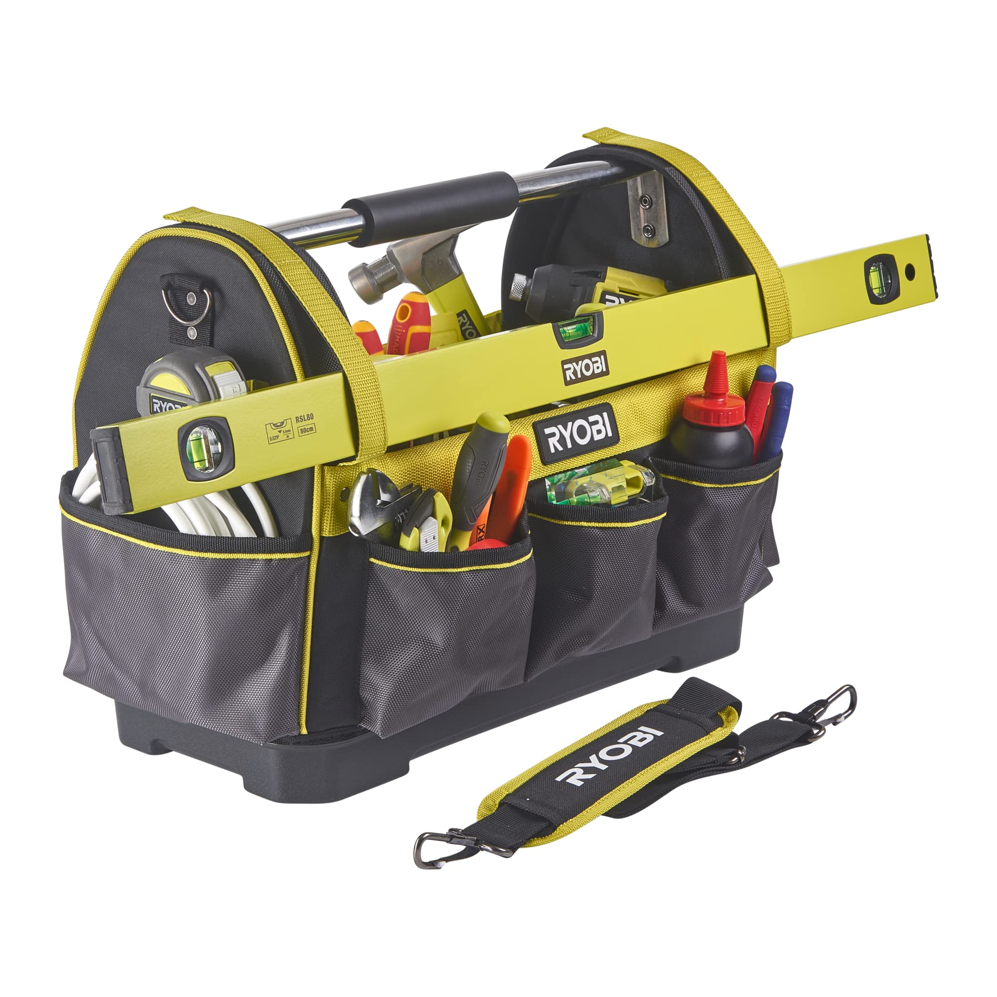 ryobi-cesto-porta-attrezzi-38l-in-poliestere-600d-con-fondo-rigido-e-12-tasche image 2