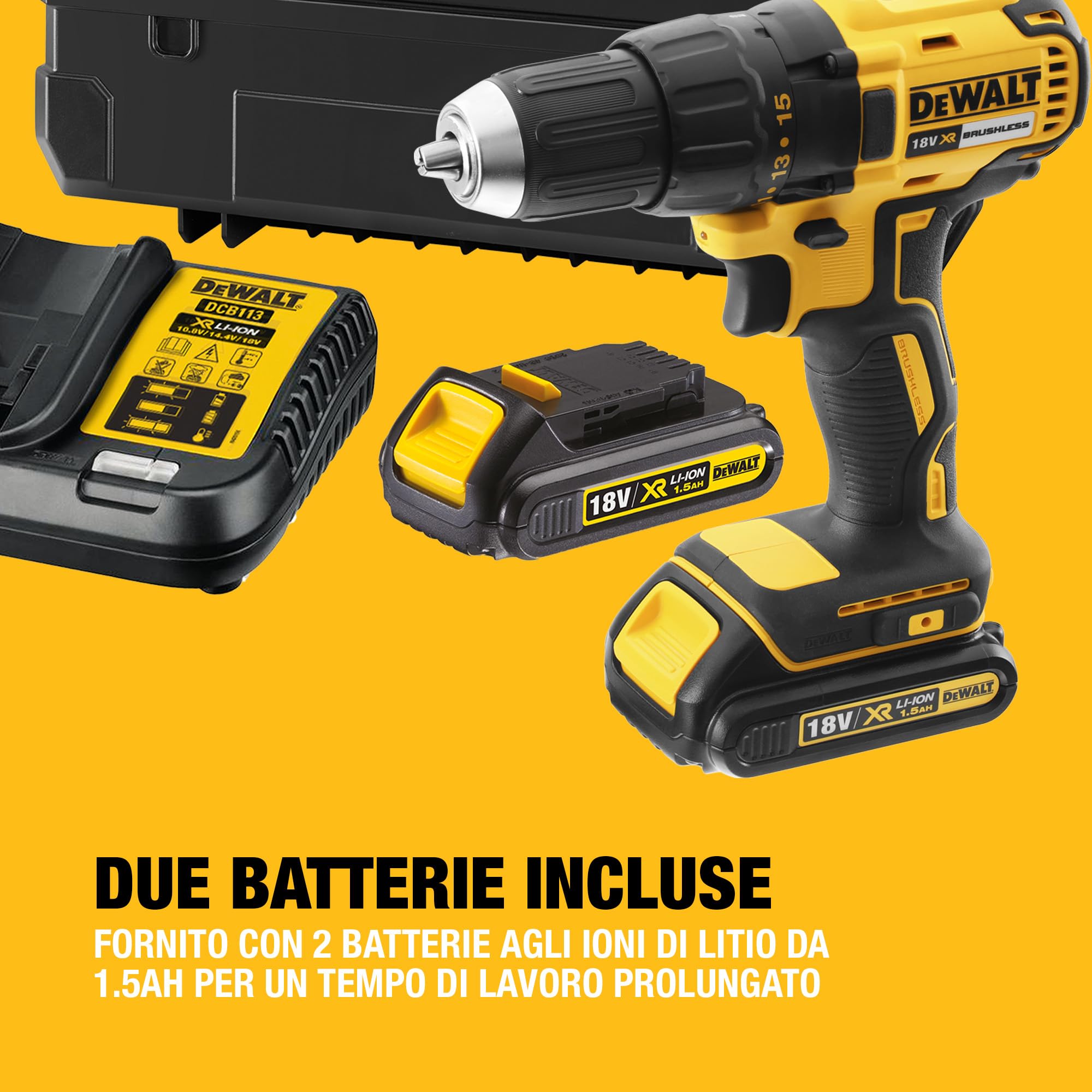 dewalt-dcd777s2t-qw-trapano-avvitatore-compatto-xr-18v-brushless-con-2-batterie- image 6