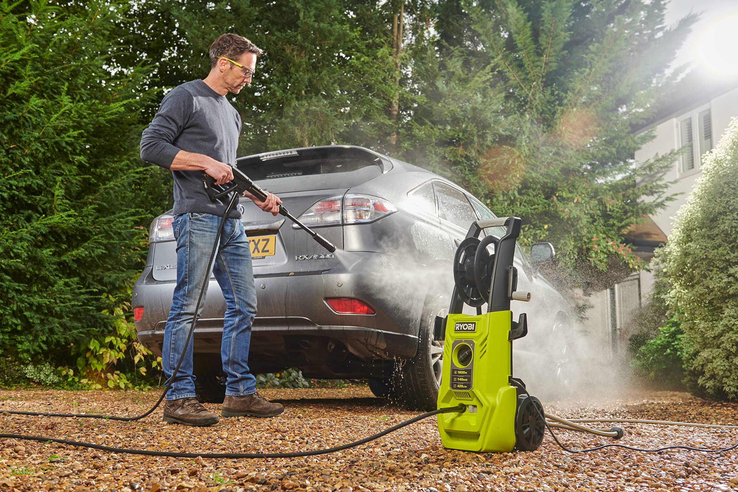 ryobi-ry140pwa-idropulitrice-ad-acqua-fredda-1800w-140-bar-420-l-h-pompa-in-allu image 2